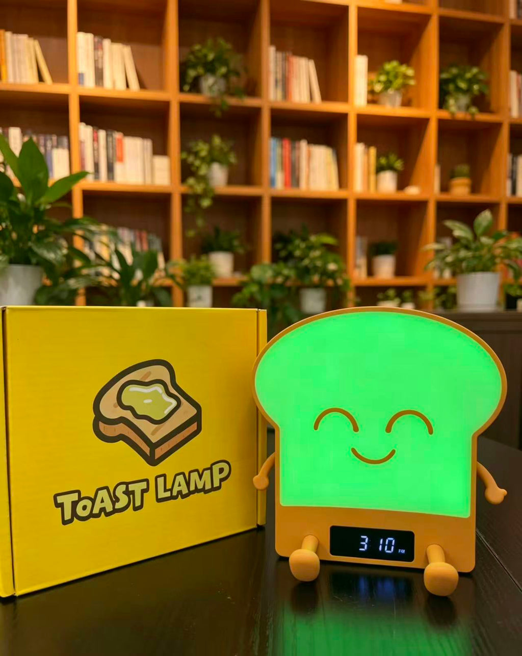 Toast Lamp – Cute RGB Night Light with Clock, Touch Control, Multi-Color LED