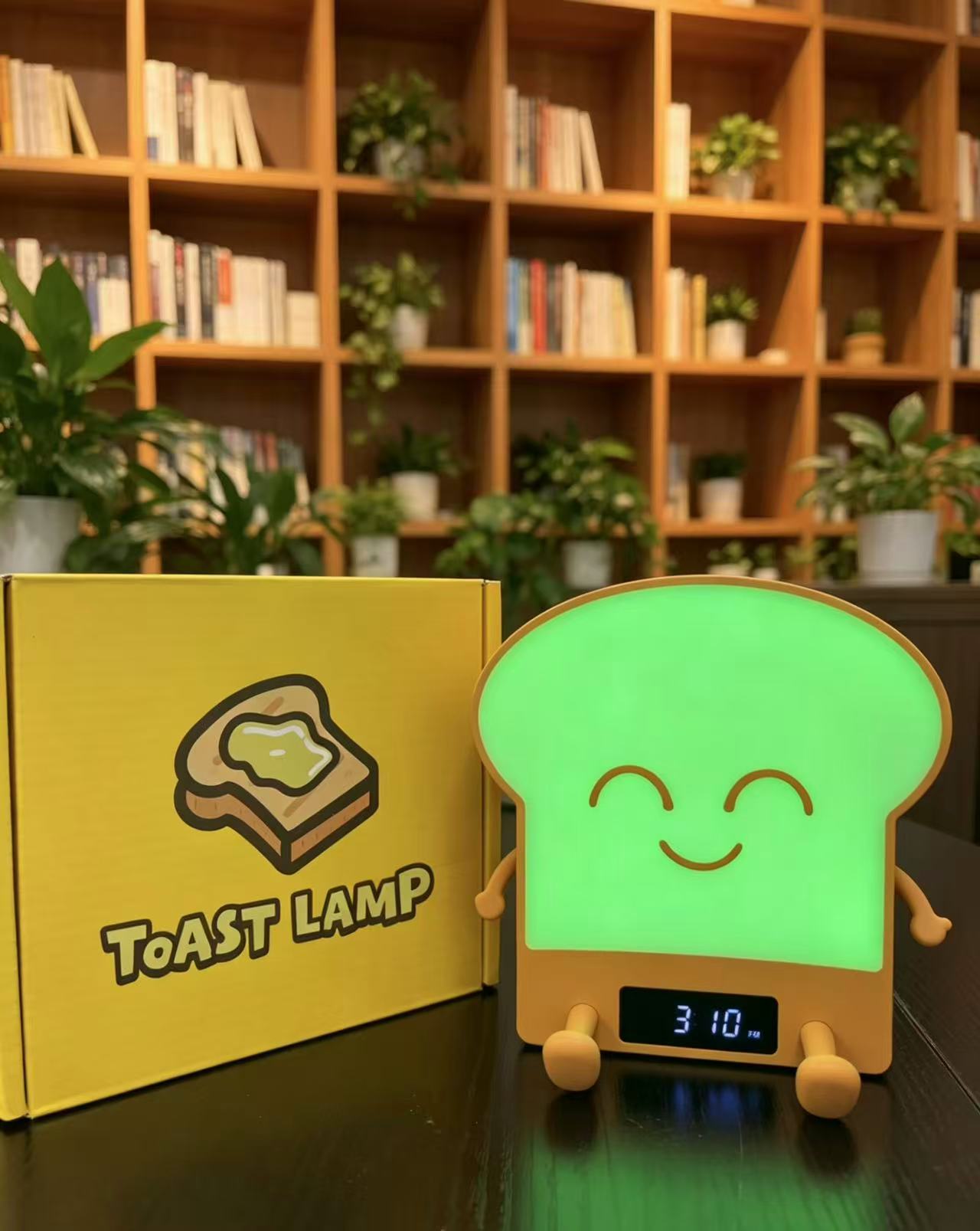 Toast Lamp – Cute RGB Night Light with Clock, Touch Control, Multi-Color LED