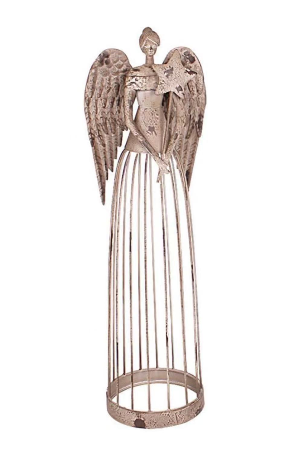 26” Antique Angel Statue – Lawn Sculpture for Sympathy Memorial, Outdoor Yard Decoration