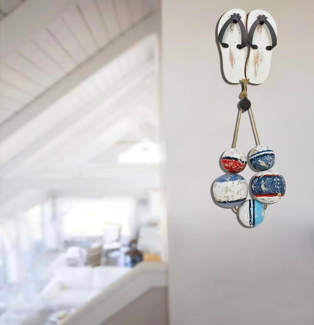 Nautical Rope Fishing Float Balls – Coastal Hanging Wall Decor