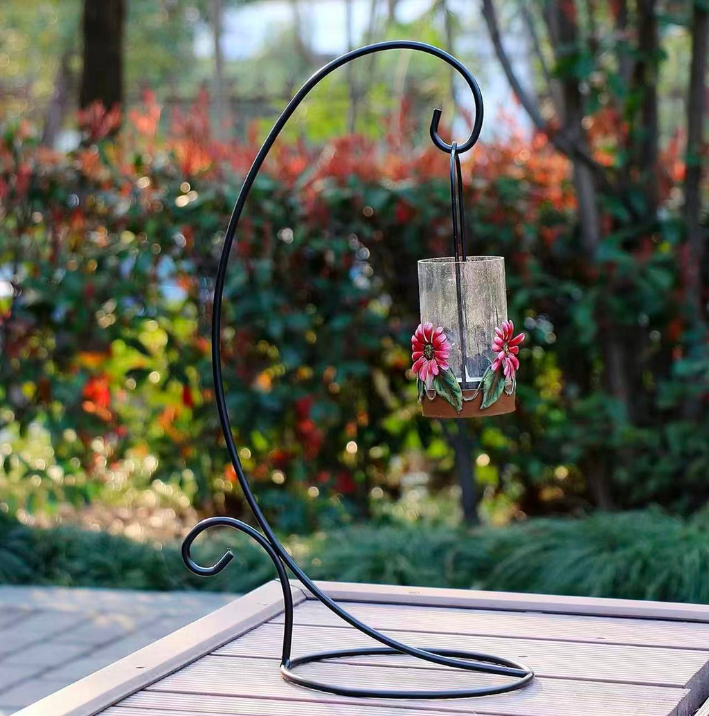 Set of 2 Black Metal Hanging Stands – Decorative Display Holders for Ornaments, Plants, and More